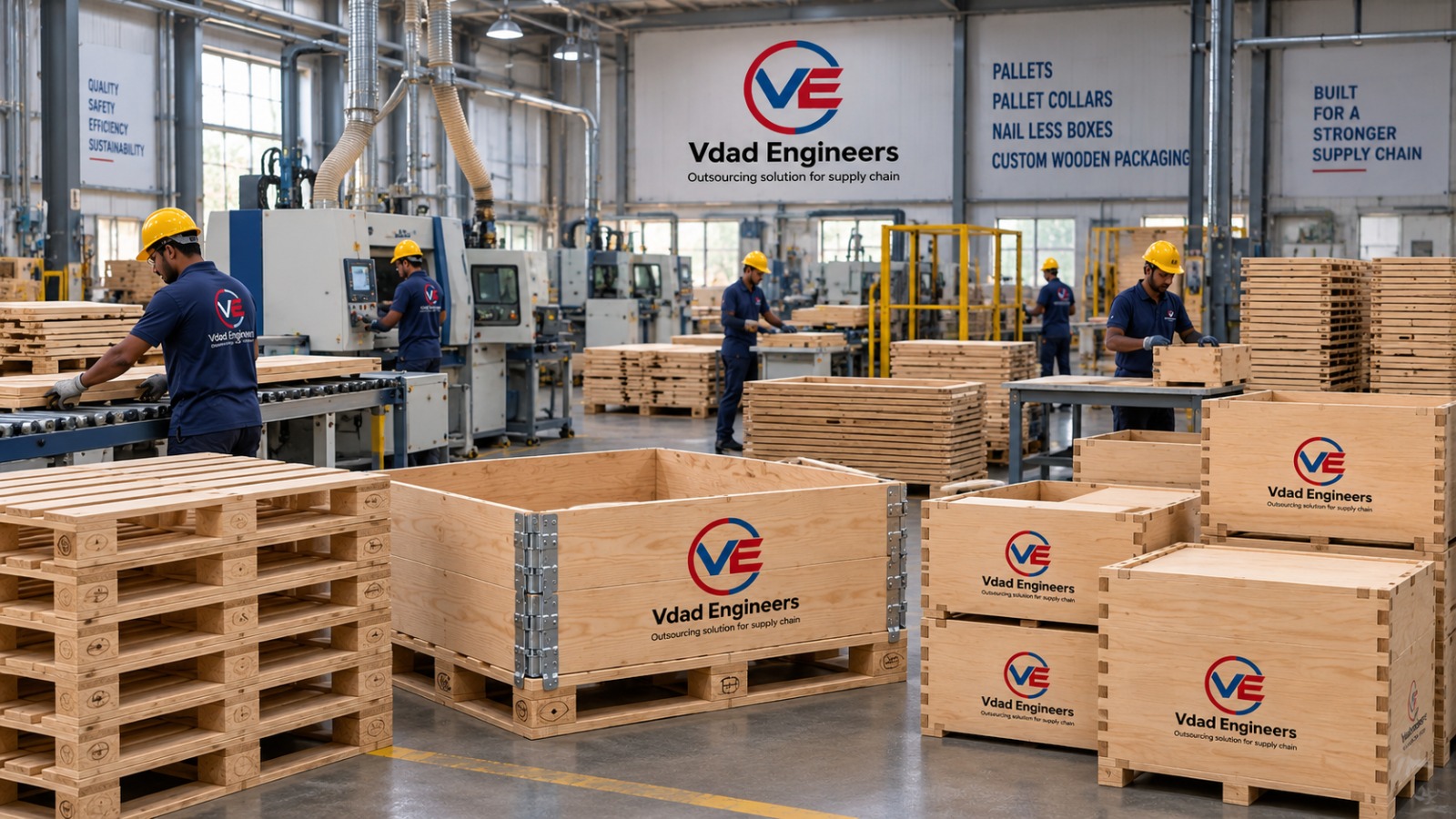 Forklift loading pallets into cargo container